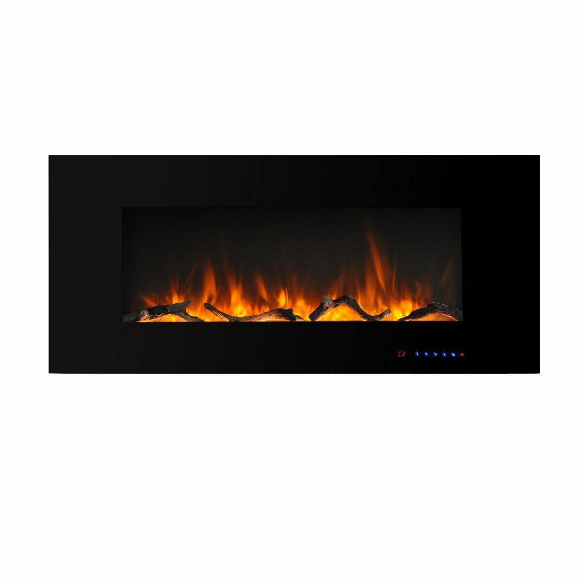 Valuxhome Luxey 42x22 750w/1500w, Wall Mounted Flat Electric Fireplace, Touch Screen Control
