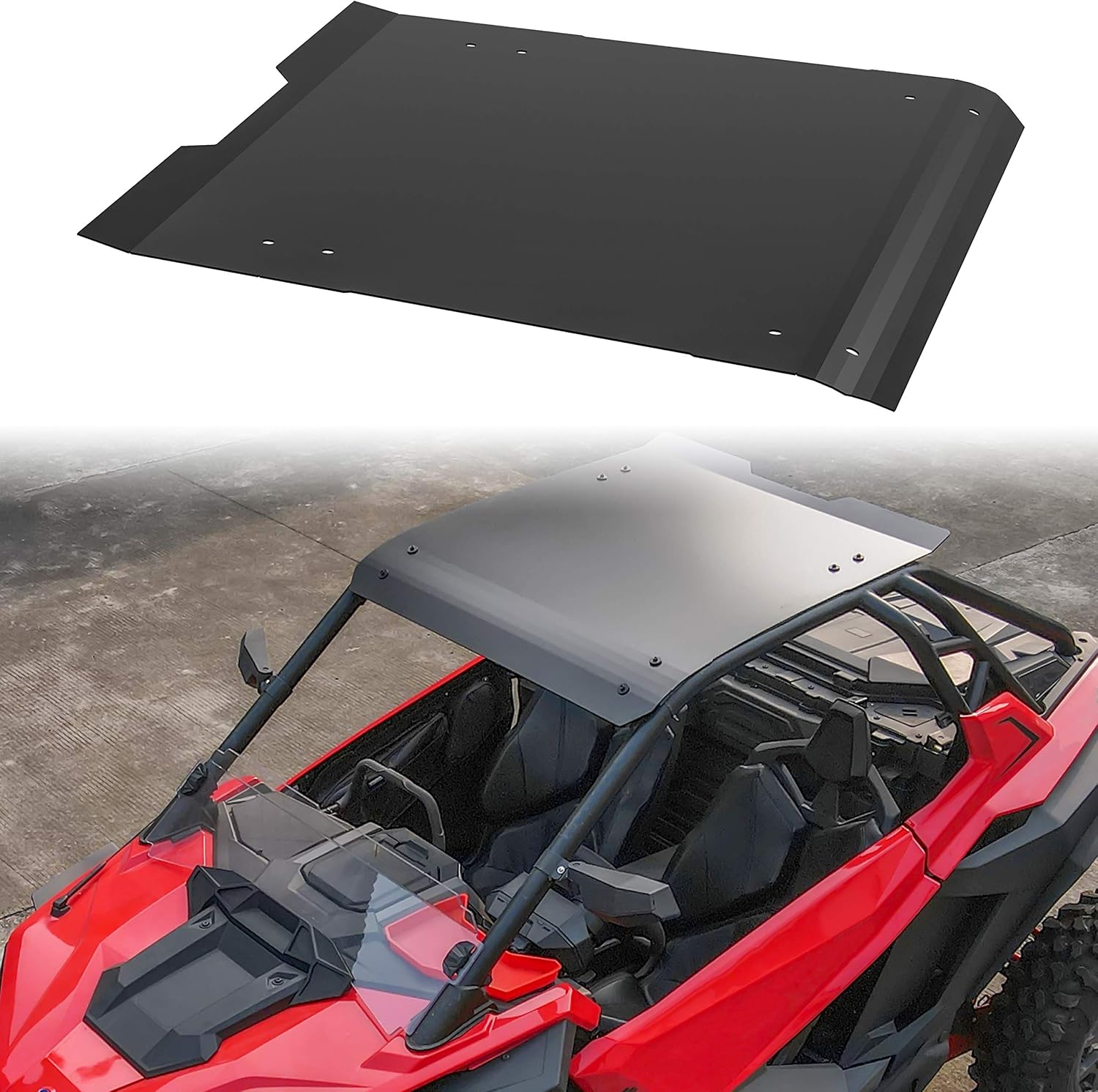 Aluminum Roof Top for Polaris RZR RPO XP, SAUTVS Black Heavy Duty Aluminum Hard Roof Top 2 Seater Sun Visor Cover for Polaris RZR PRO XP 2020 2021 Accessories (Replace #2883743-458)