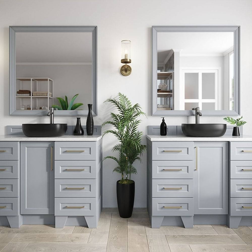 V410 Matte Black Porcelain Vessel Sink Ensemble with BN Vessel Faucet - 731