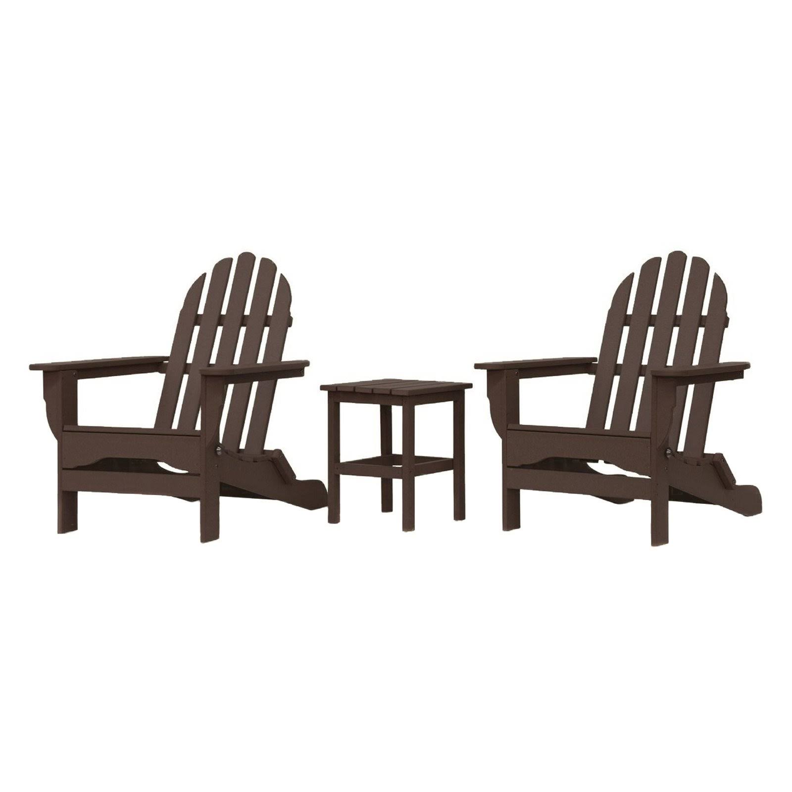 DuroGreen 3 pc. Recycled Plastic The Adirondack Set, Brown
