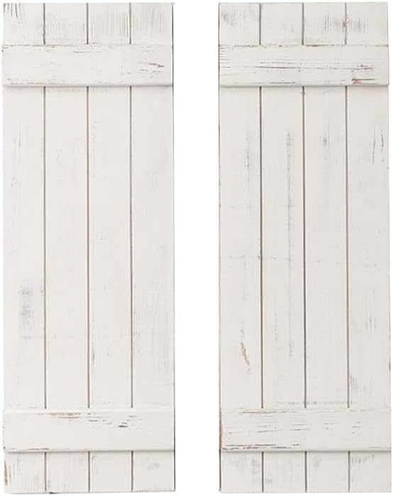 AZL1 Life Concept Rustic Barn Wood Shutter Set Of 2 For Wall Decor, Window Accents - Add That Touch of Barn Wood Style and Rustic Decor To Any Room Pack of 2