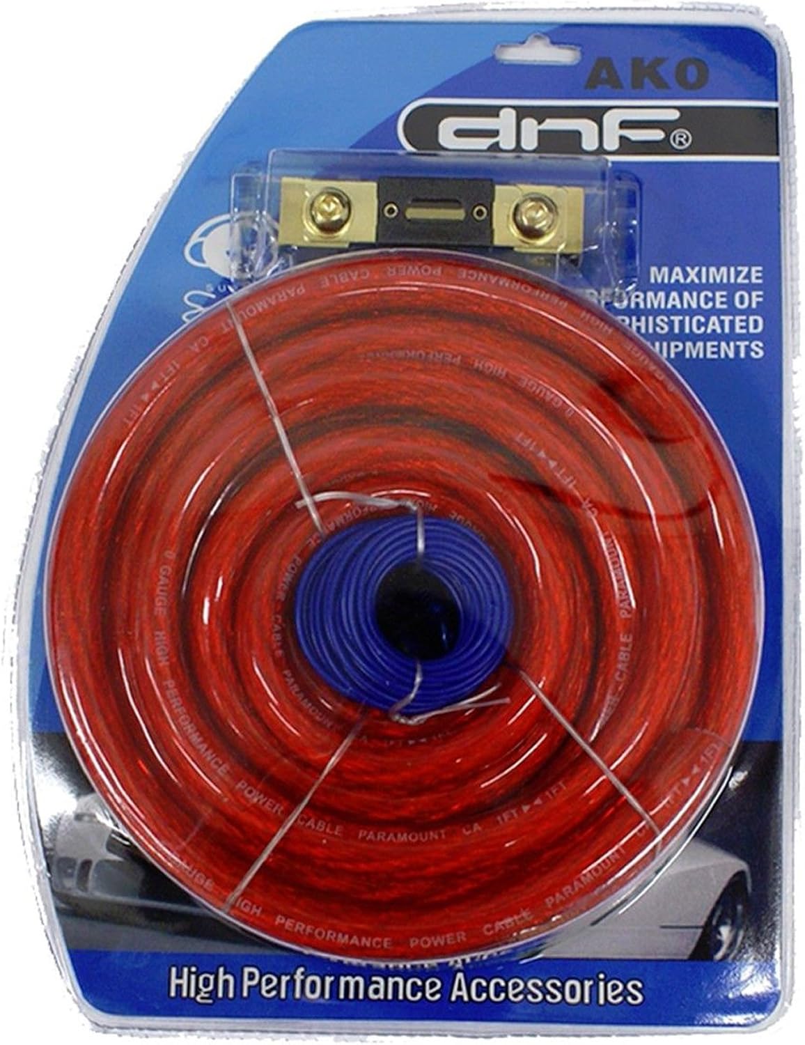 DNF 0 Gauge Red Complete Audio Kit Complete Amplifier Amp Installation Kit 6000W - Free Same Day Priority Shipping! Pack of 2