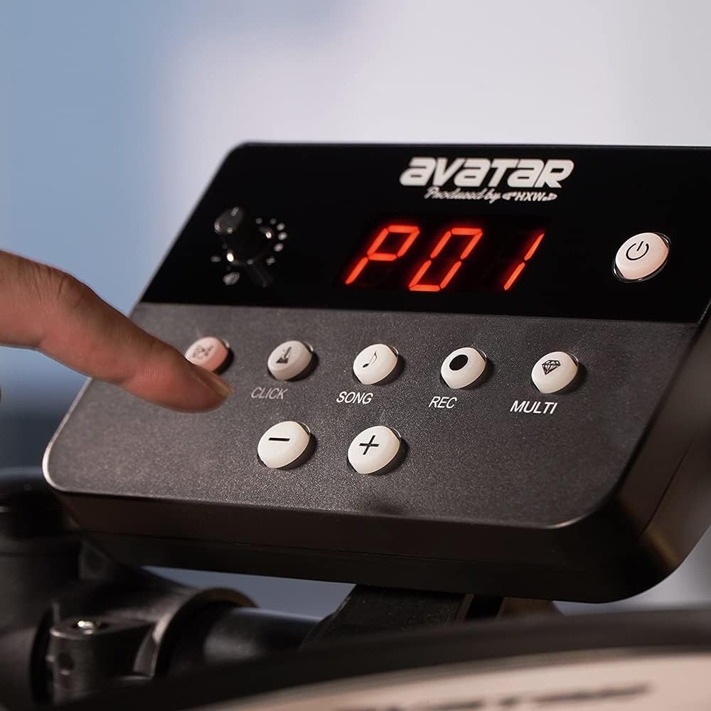 HXW Electric Drum Set SD61-4 Electronic Kit with USB-MIDI Connectivity, Mesh Drum Pads, Collapsible Iron Racks, Drum Sticks Included