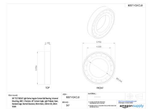 SKF 7217 BEGAF Angular Contact Ball Bearings