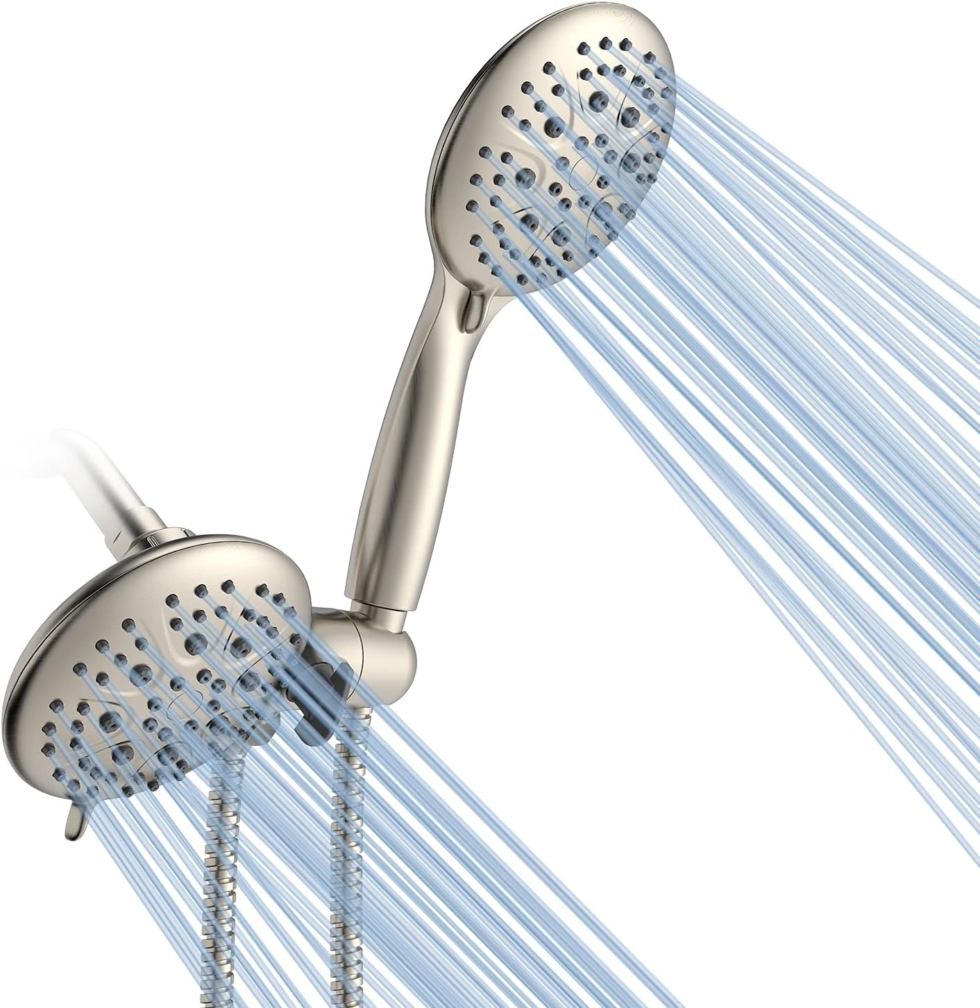 SunCleanse 35 Setting Handheld Shower Head Combo, Dual 2 In 1 Shower Head Set with Patented 3-Way Water Diverter and 71 Inches Extra Long Shower Hose Pack of 2
