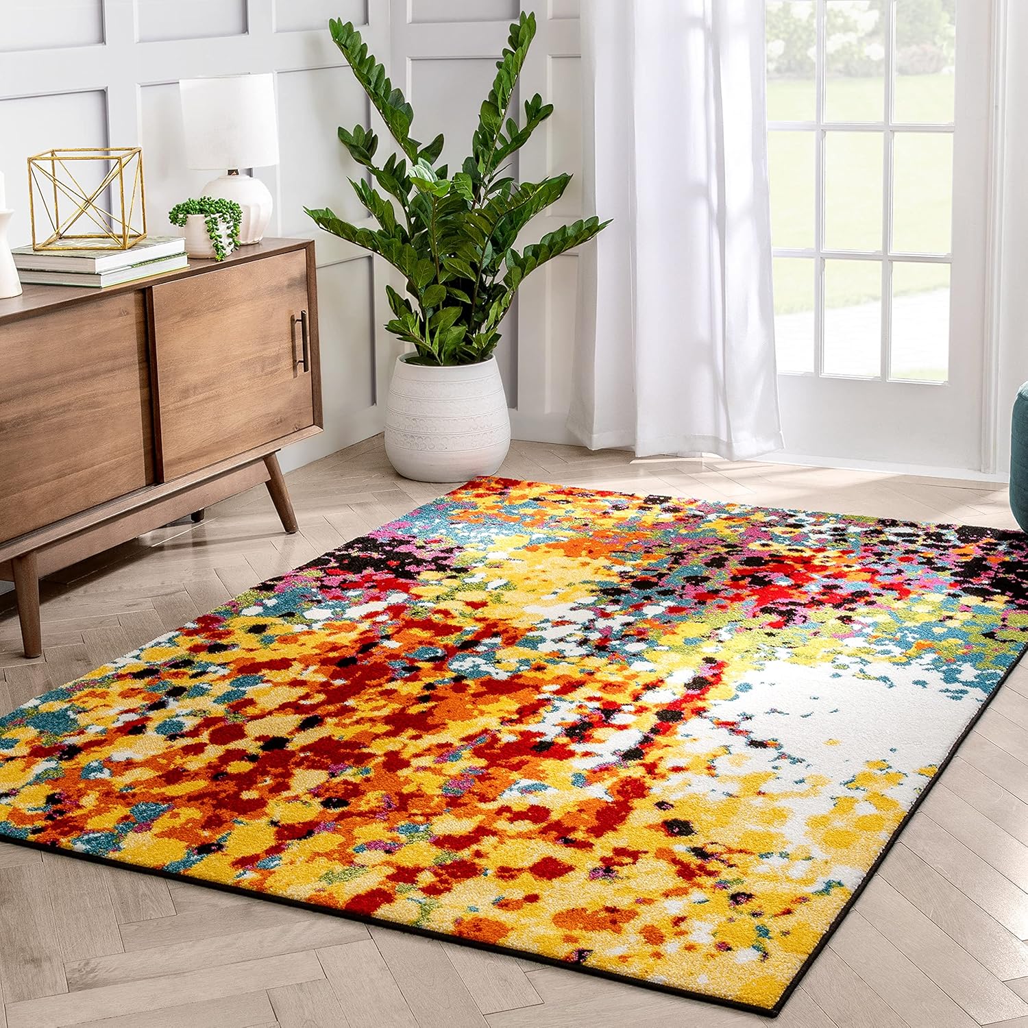 Well Woven Viva Partridge Modern Abstract Dots Multi Bright Area Rug 5'3
