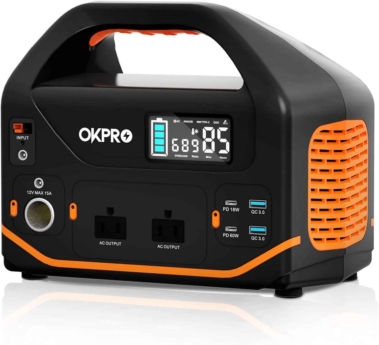 OKPRO Portable Power Station, 62500mA /231Wh Solar Generator, Portable Power Supply with 110V/200W Pure Sine Wave AC Outlet, Solar Battery Pack for Camping Travel Emergency