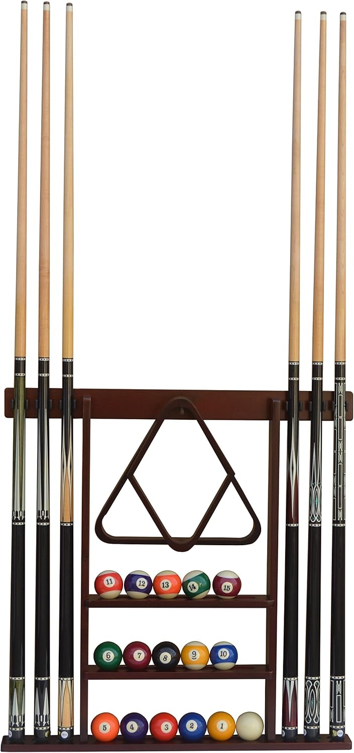 Flintar Wall Cue Rack, Premium Billiard Pool Cue Stick Holder, Made of Solid Hardwood, Improved Direct Wall Mounting, Cue Rack Only (Cues, Balls and Ball Rack not Included) Pack of 2