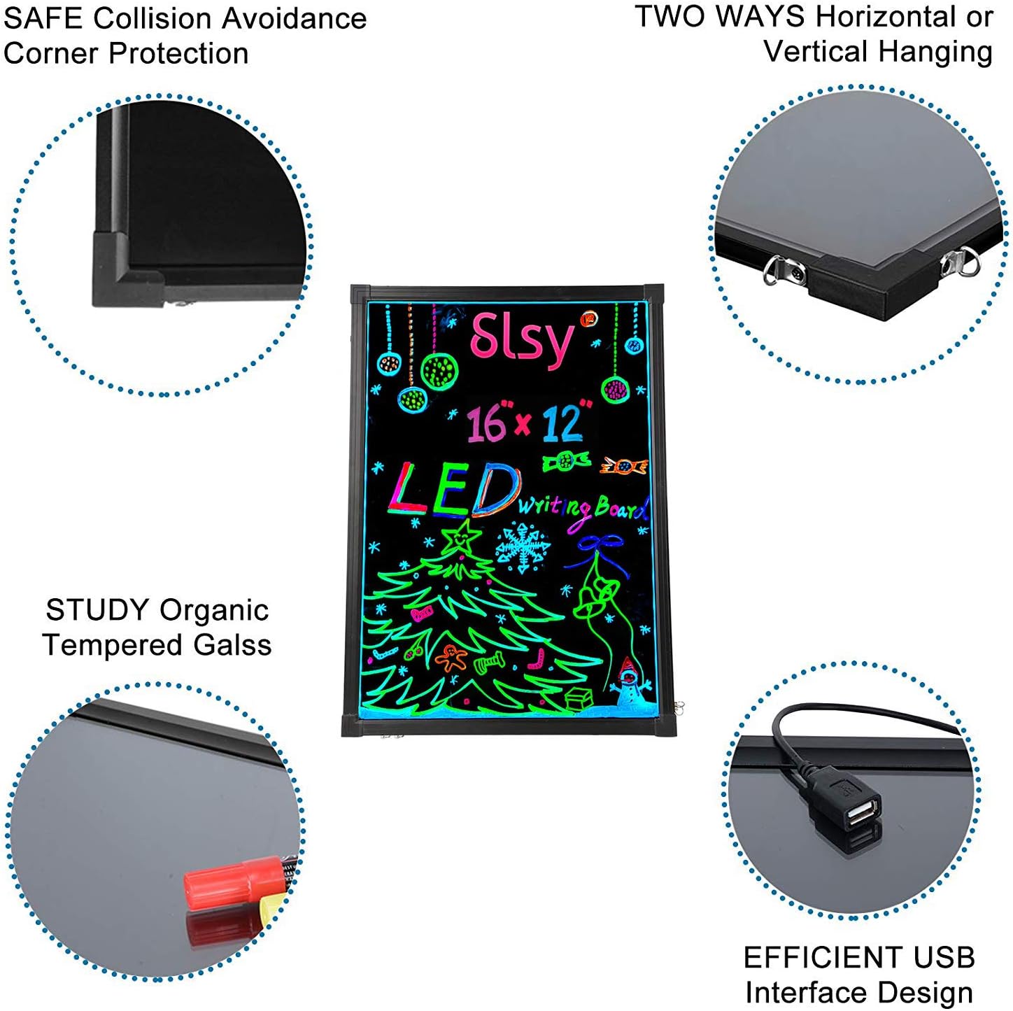 Slsy Illuminated LED Message Writing Board, 16