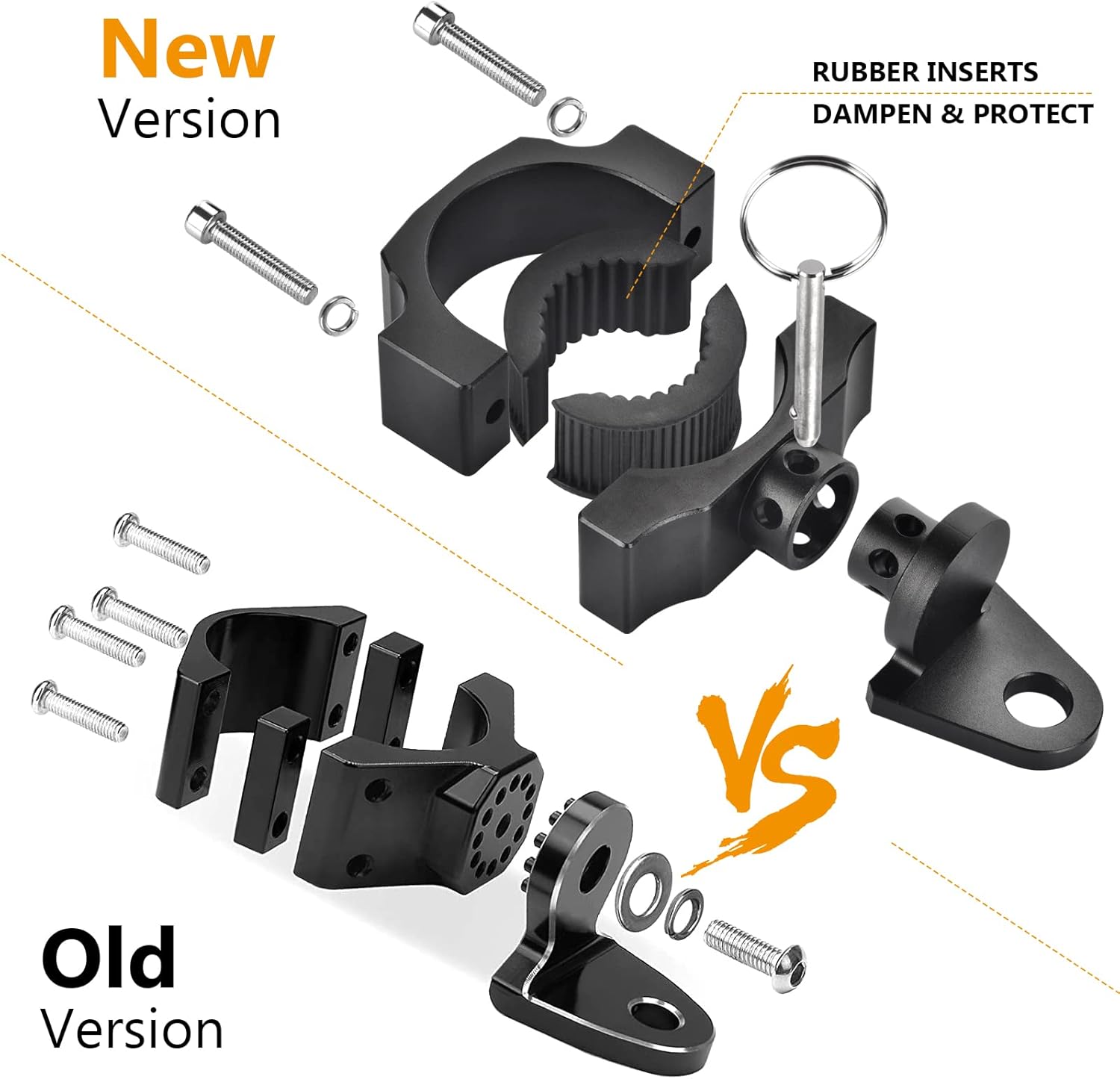 Adjustable UTV Flag Mount Whip Light Mount, Quick-Release Flag Pole Holder Mounting Bracket for 1-2in Roll Bar Compatible with Polaris RZR 1000 XP 900 Pro Can-Am Maverick x3 Pioneer 1000 Talon, 2PCS