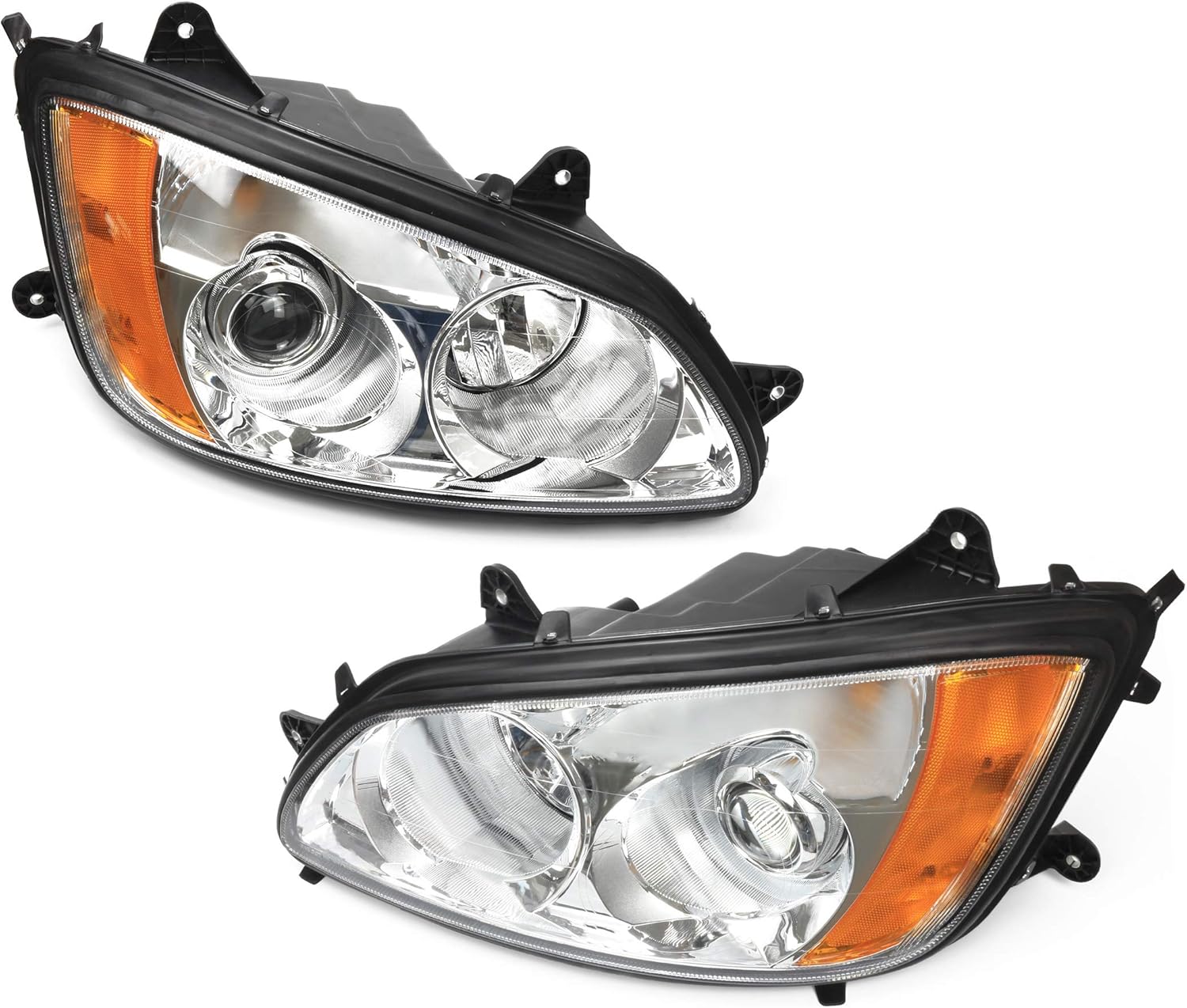CPOWACE Pair Headlight Assembly Lamp with DRL &Turn Signal Dual Projector Compatible with Kenworth T170 T270 T300 T370 T660