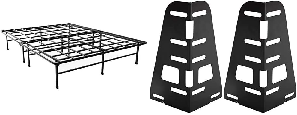 Zinus Demetric 14 Inch Elite SmartBase Mattress Foundation, King & SmartBase Headboard and Footboard Brackets, Set of 2