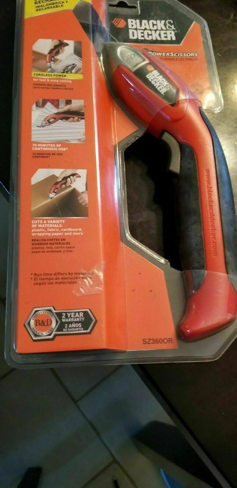 Black u0026 Decker Power Scissors SZ360OR Cordless Rechargeable