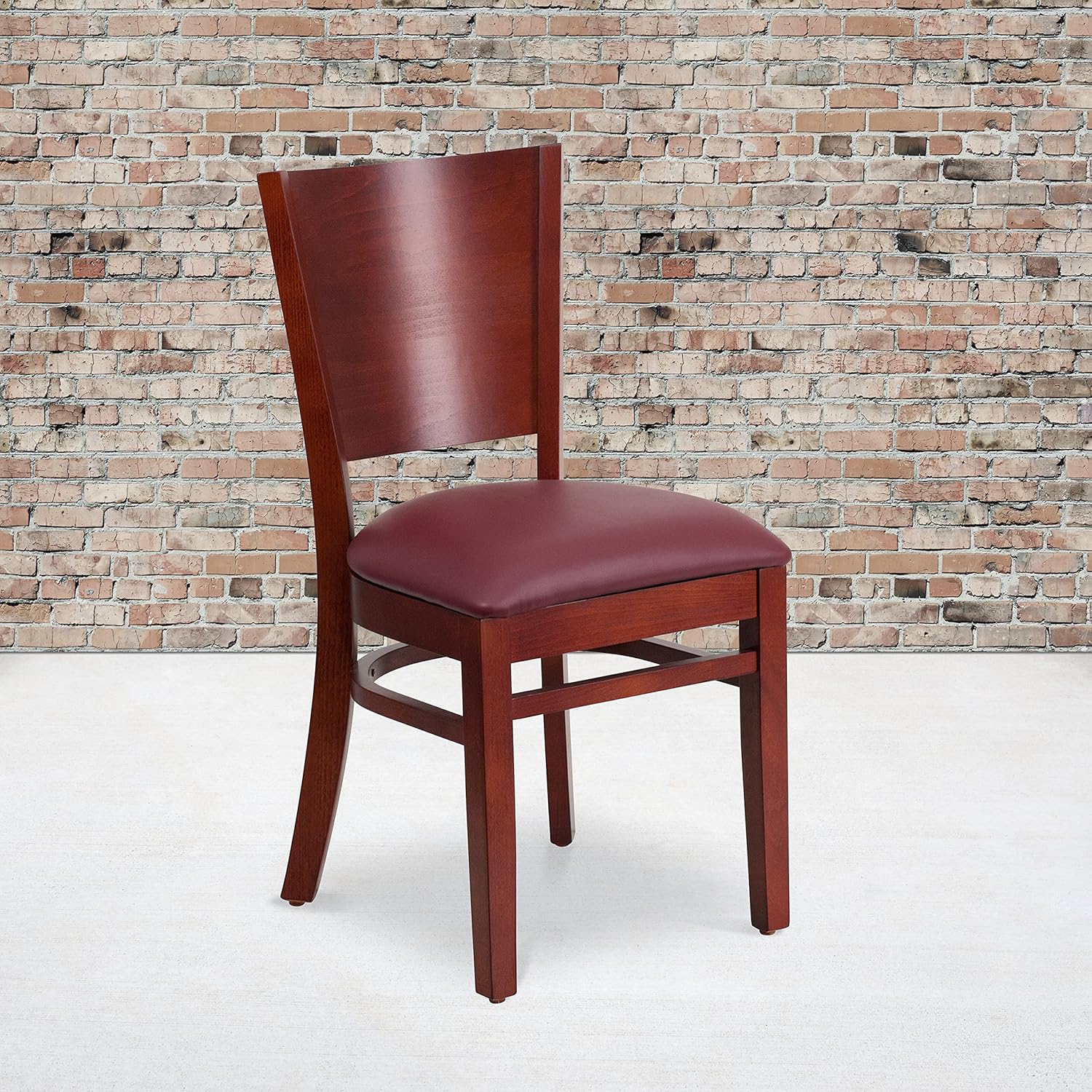 Flash Furniture Lacey Series Solid Back Mahogany Wood Restaurant Chair