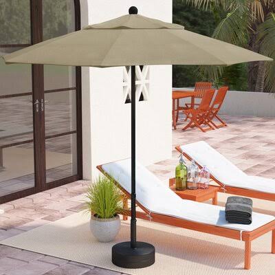 Griffithville 7.5' Market Umbrella Frame Color: Matted Black, Fabric: Sunbrella A Antique Beige
