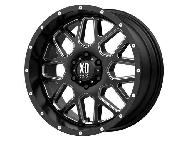 XD Series XD820 Grenade 20x9 8x180 +0mm Black/Milled Wheel Rim 20x22 inch