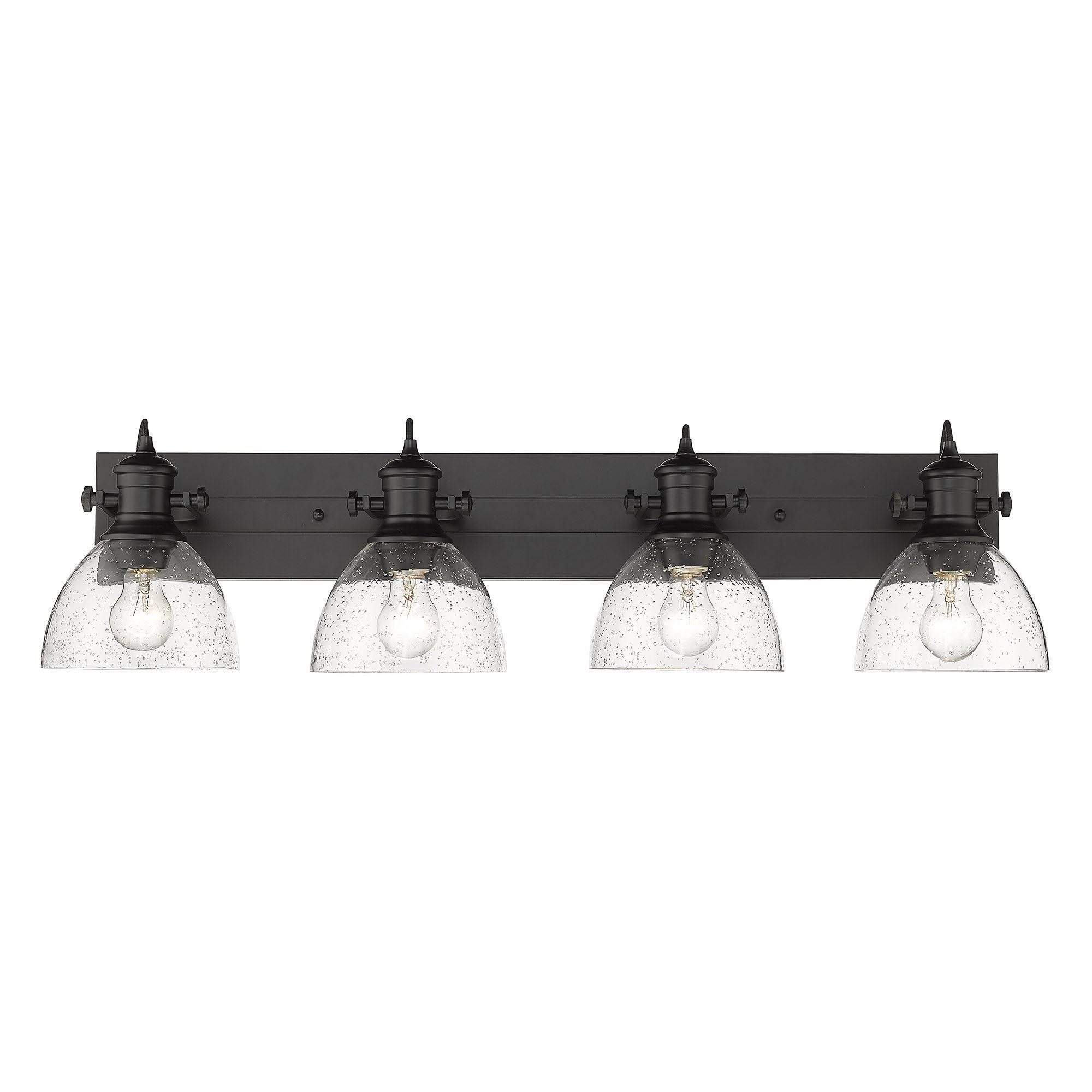 Golden Lighting 3118-BA4 BLK-SD Hines 4 Light Bath Vanity Matte Black