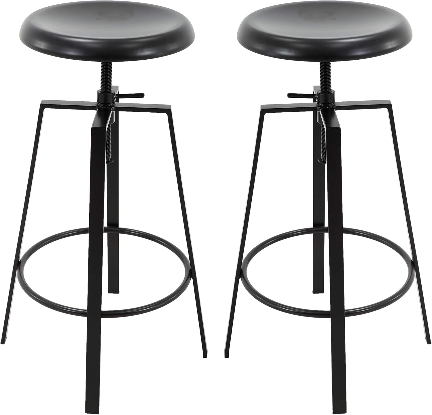 Brage Livng Four-Legged Adjustable Height Barstool (Matte Black)