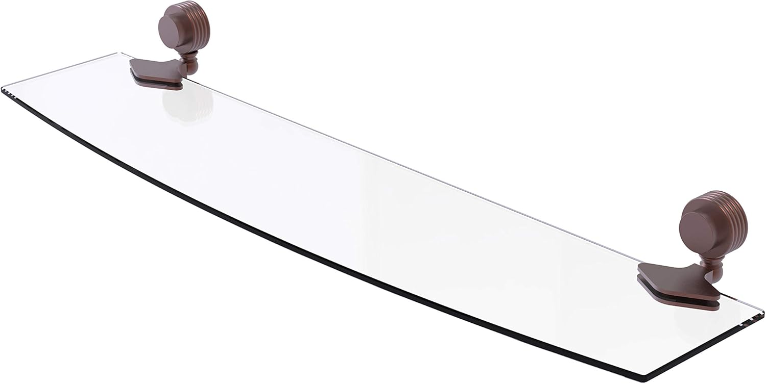 Allied Brass 433G/24-VB Venus Collection 24 Inch Groovy Accents Glass Shelf, 24-Inch by 5-Inch, Venetian Bronze