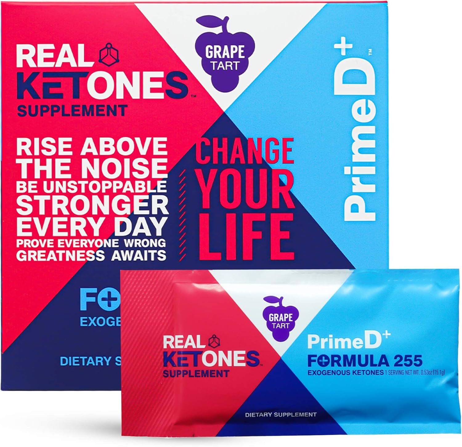 Real Ketones Prime D - Exogenous Keto D BHB + MCT + Electrolytes - Drink Mix Supplement Powder, 30 Packets - Orange Blast - for Rapid Ketosis Pack of 2