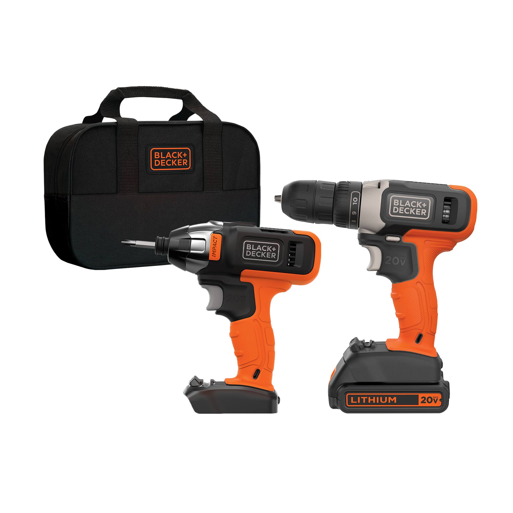 Black u0026 Decker BD2KITCDDI 20V Max Drill/Driver Impact Combo Kit
