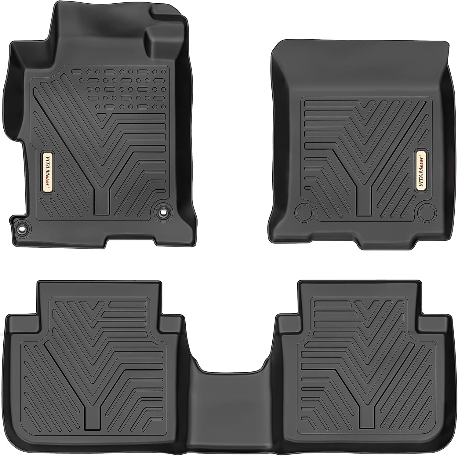 YITAMOTOR Floor Mats Compatible with Honda Pilot, Custom Fit Floor Liners for 2016-2022 Honda Pilot, 1st & 2nd Row All Weather Protection , Black