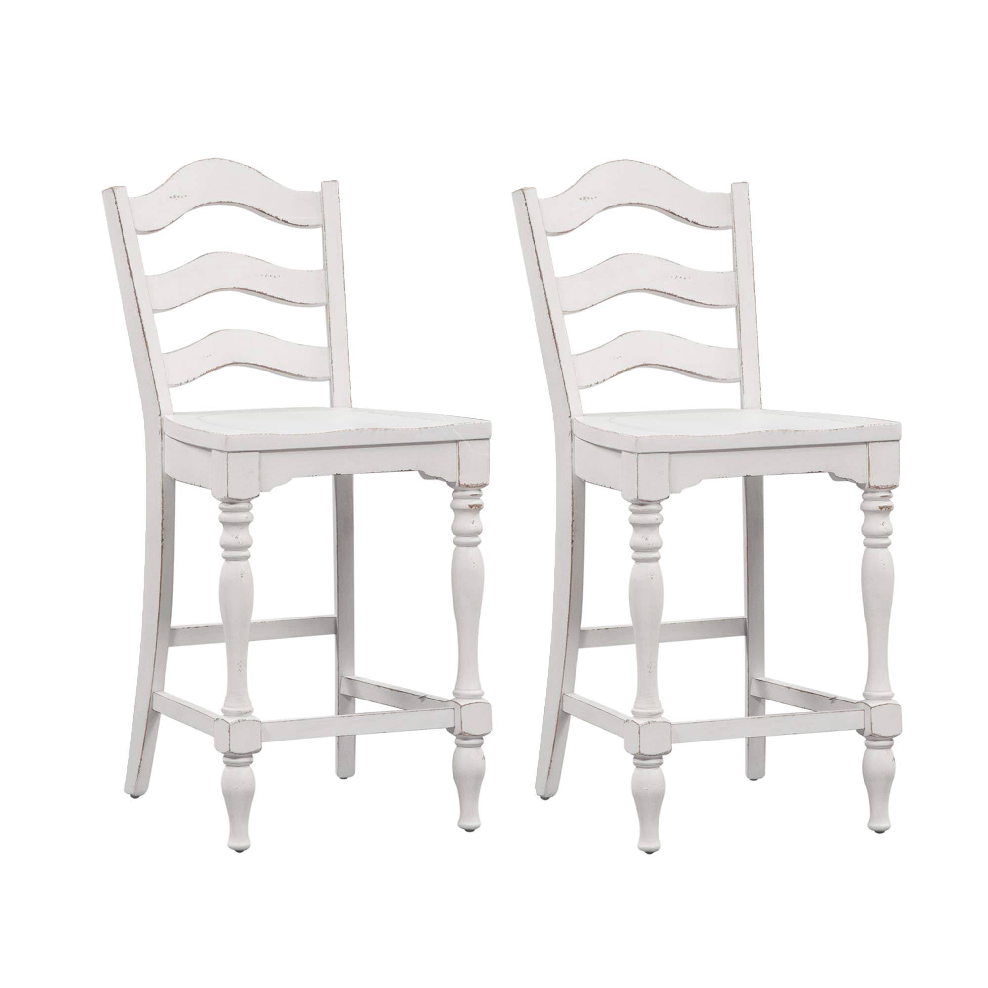 Forestport Ladder Back Counter Stool-Set of 2 in White by Liberty Furniture