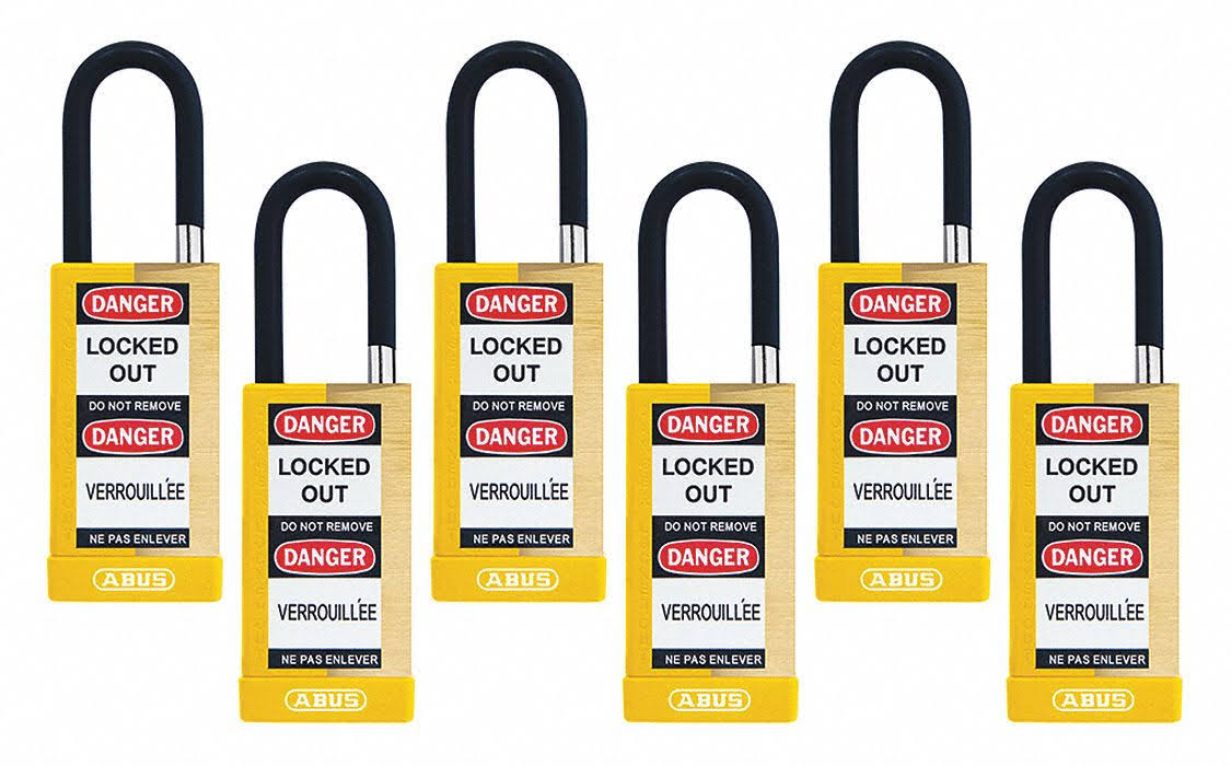ABUS 20136 Keyed Padlock,3/4x22w X1-1/2x22h Shackle,pk6
