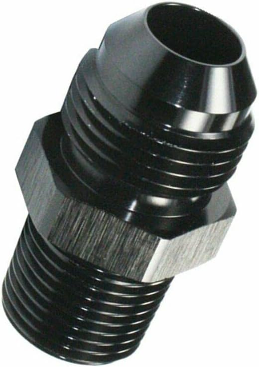 smileracing 8AN to 3/8 NPT Adapter Straight Pipe Thread to 8 AN Flare Fitting Black 1PCS