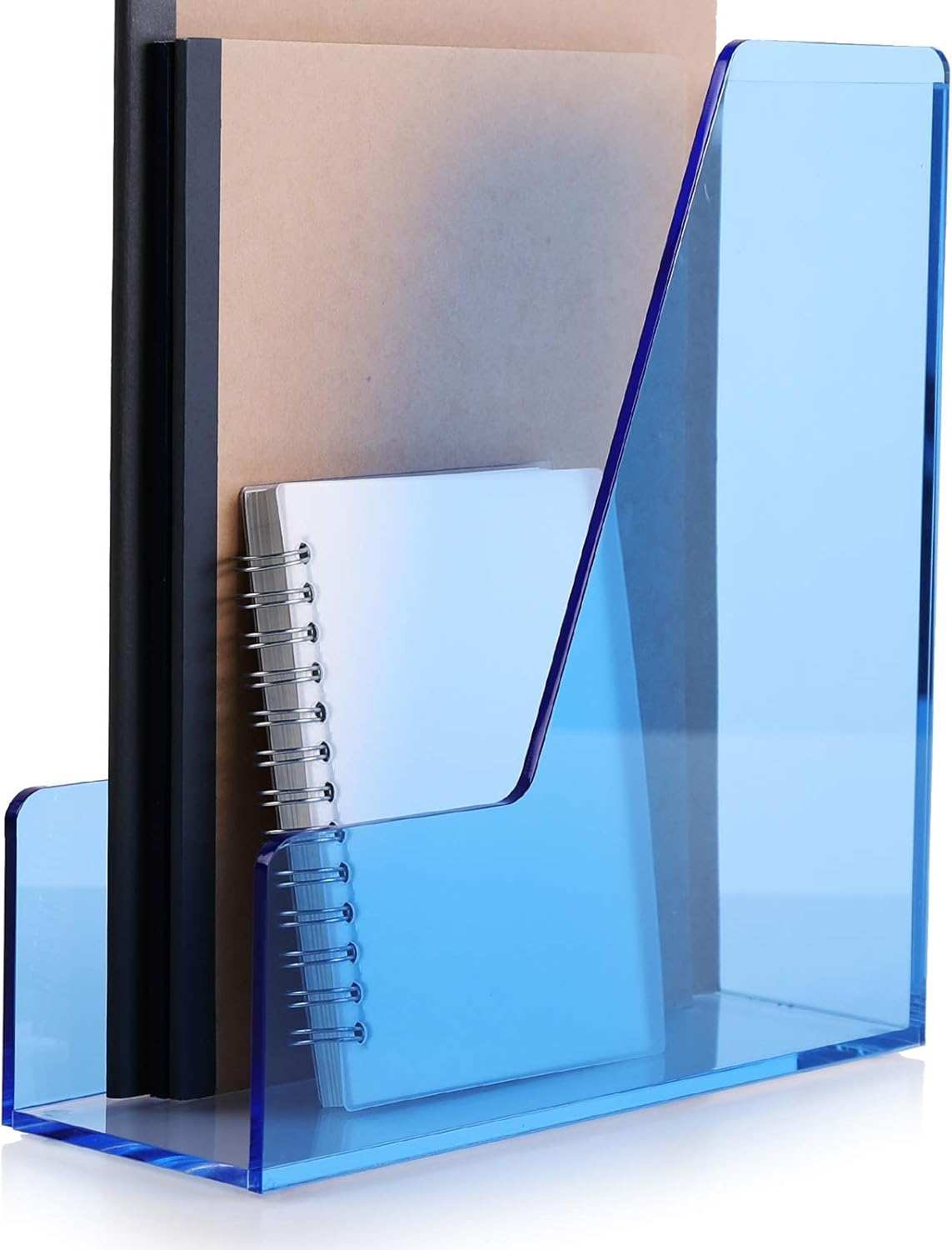 SANRUI Magazine File Holder Rack Organizer Desk Organizer Clear Acrylic Vertical 2-Pack Pack of 2