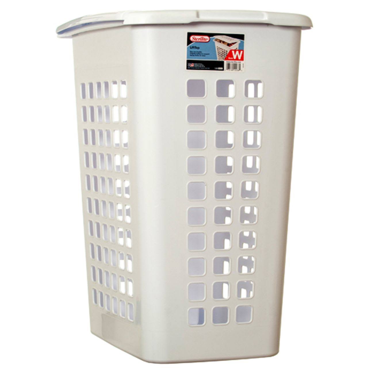 Sterilite Laundry Hamper White Rectangle Wholesale (4 Pack) 342569