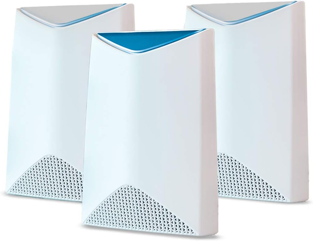 NETGEAR Orbi Pro Tri-Band Mesh WiFi System (SRK60B03) -- Router & Extender Replacement covers up to 7,500 sq. ft., 3 Pack, 3Gbps Speed Router & 2 Satellites