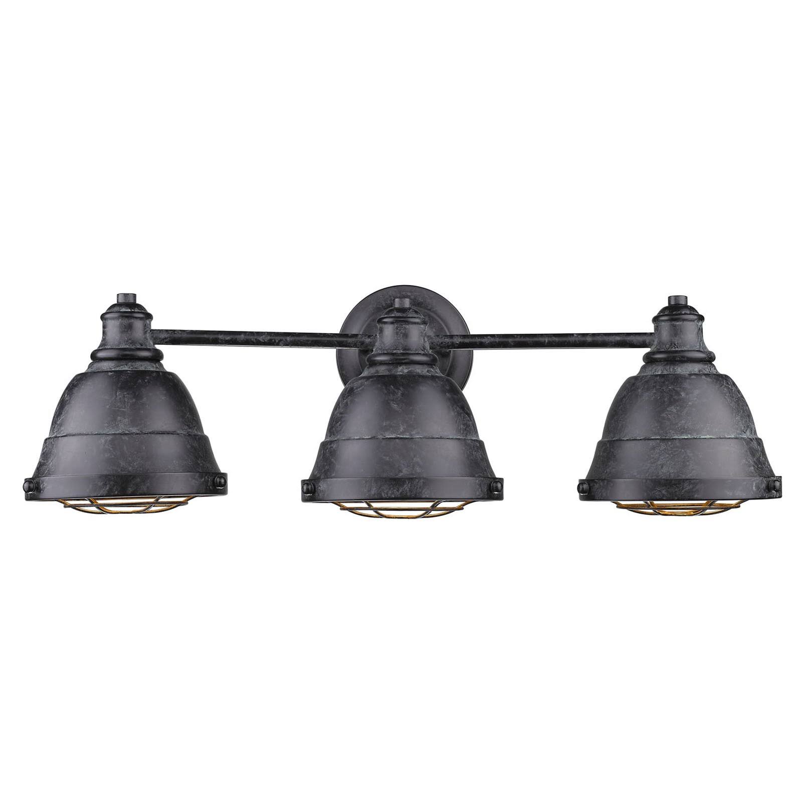 Golden Lighting-7312-BA3 BP-Bartlett - 3 Light Bath Vanity Black