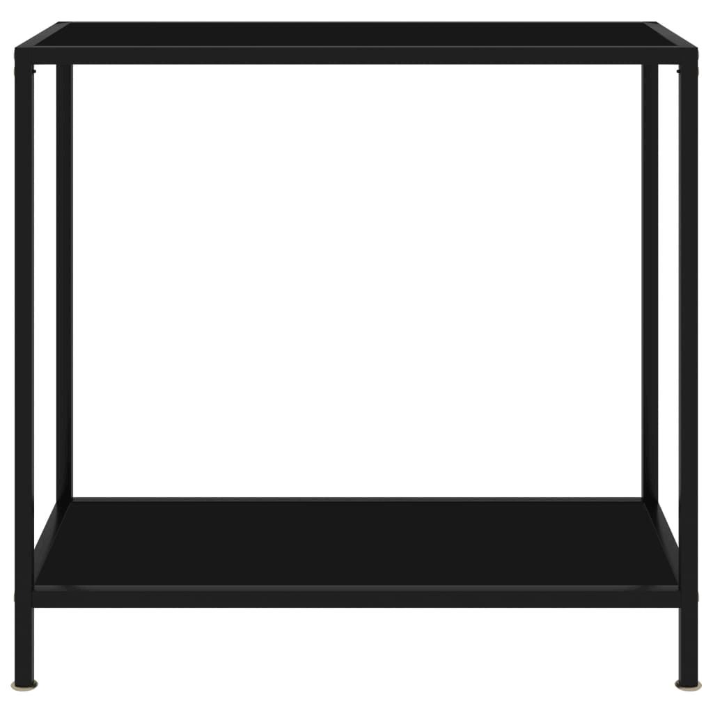 vidaXL Console Table Black 31.5x22x13.8x22x29.5x22 Tempered Glass