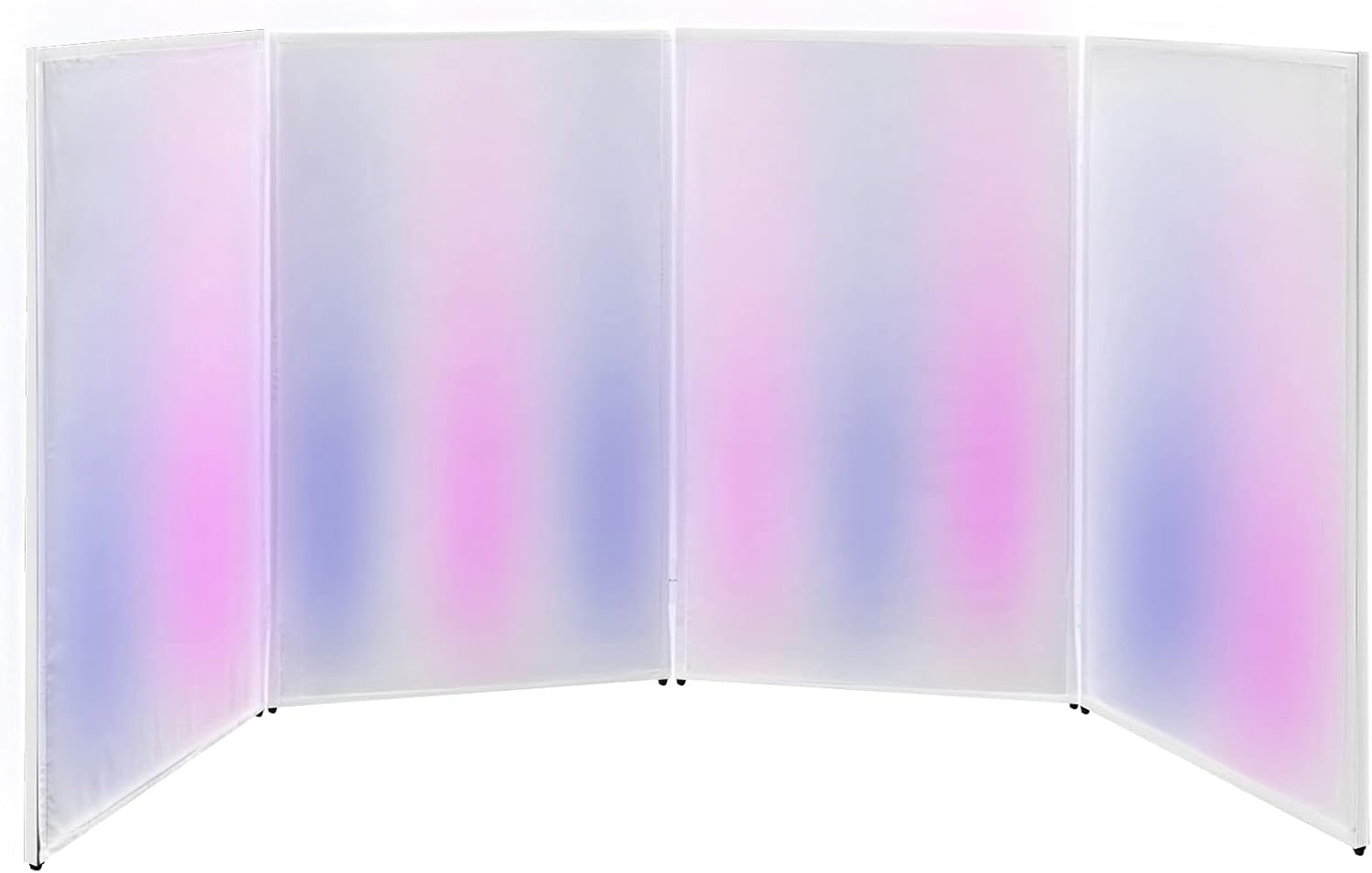 VEVOR 3.6FT Height DJ Facade Booth Portable DJ Event Facade Lightweight Metal Frame DJ Booth Cover 4 Detachable Polyester Sections Foldable Screen for DJ with Travel Bag DJ Front Board White and Black