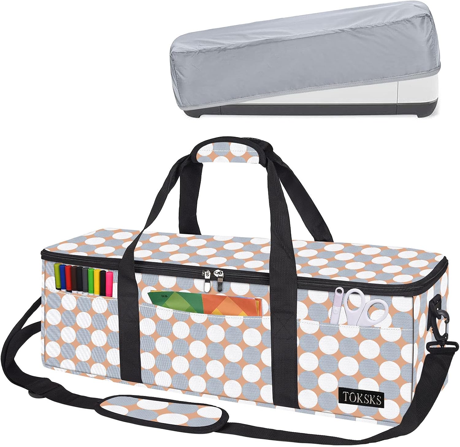 Die-Cut Machine Storage Case with Wheels, Detachable Rolling Trolley Deluxe Carrying Bag for Cricut Explore Air 2, Cricut Maker & Most Machines - Travel Tote Organizer for Accessories, Grey