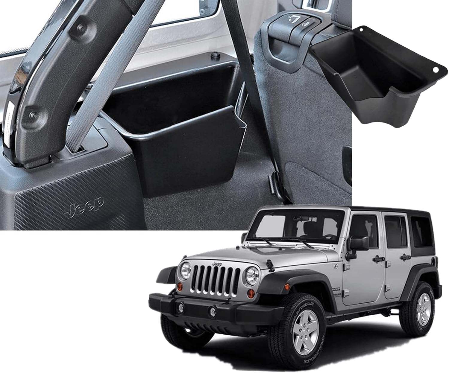XiaoKa POETRYXIAO Rear Trunk Storage Organizer Box Side Wheel Well Cargo Storage Bin For 2018-2021 Jeep Wrangler JL JLU Rubicon 4-Door, Interior Accessories,Left Side ( Not for 2-door )