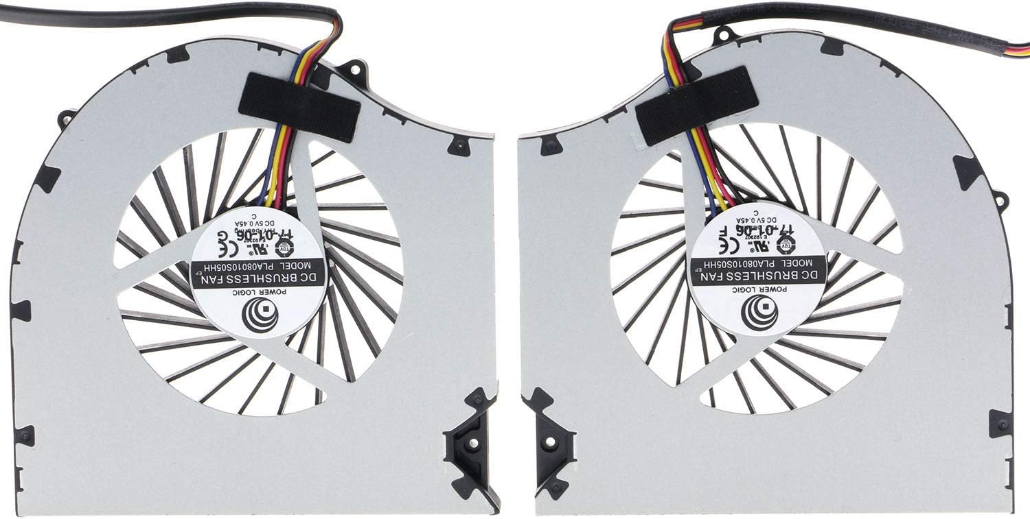 CPU & GPU Cooling Fan for EVGA SC17 Gaming Laptop CPU Cooling Fan GTX1070 Version PLA08010S05HH Pack of 2