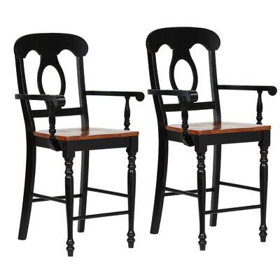 Ziggy Napoleon 24x22 Bar Stool Rosalind Wheeler Color: Antique Black/Cherry