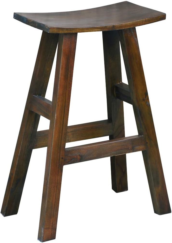 Sunset Trading Cottage Saddle Barstool | Solid Wood | Java Brown (CC-ACCTC20BS-OJ)