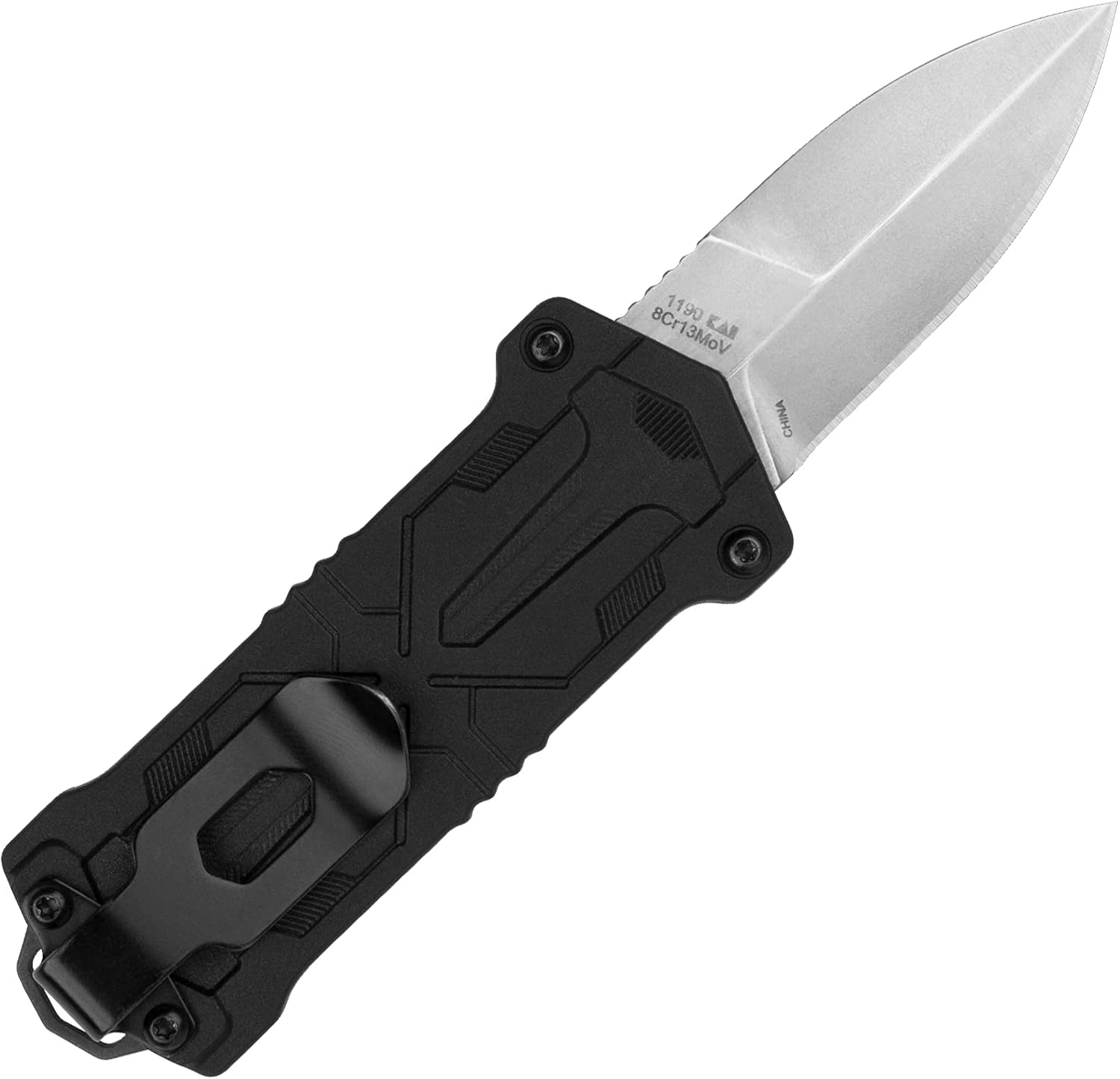 Kershaw Kapsule Spear Point Pocket Knife, 1.9-in. Blade, Manual Opening, Sliding Button Lock (1190), Black