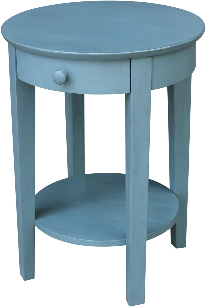 International Concepts Phillips Accent Drawer Table, Ocean Blue - Antique Rubbed