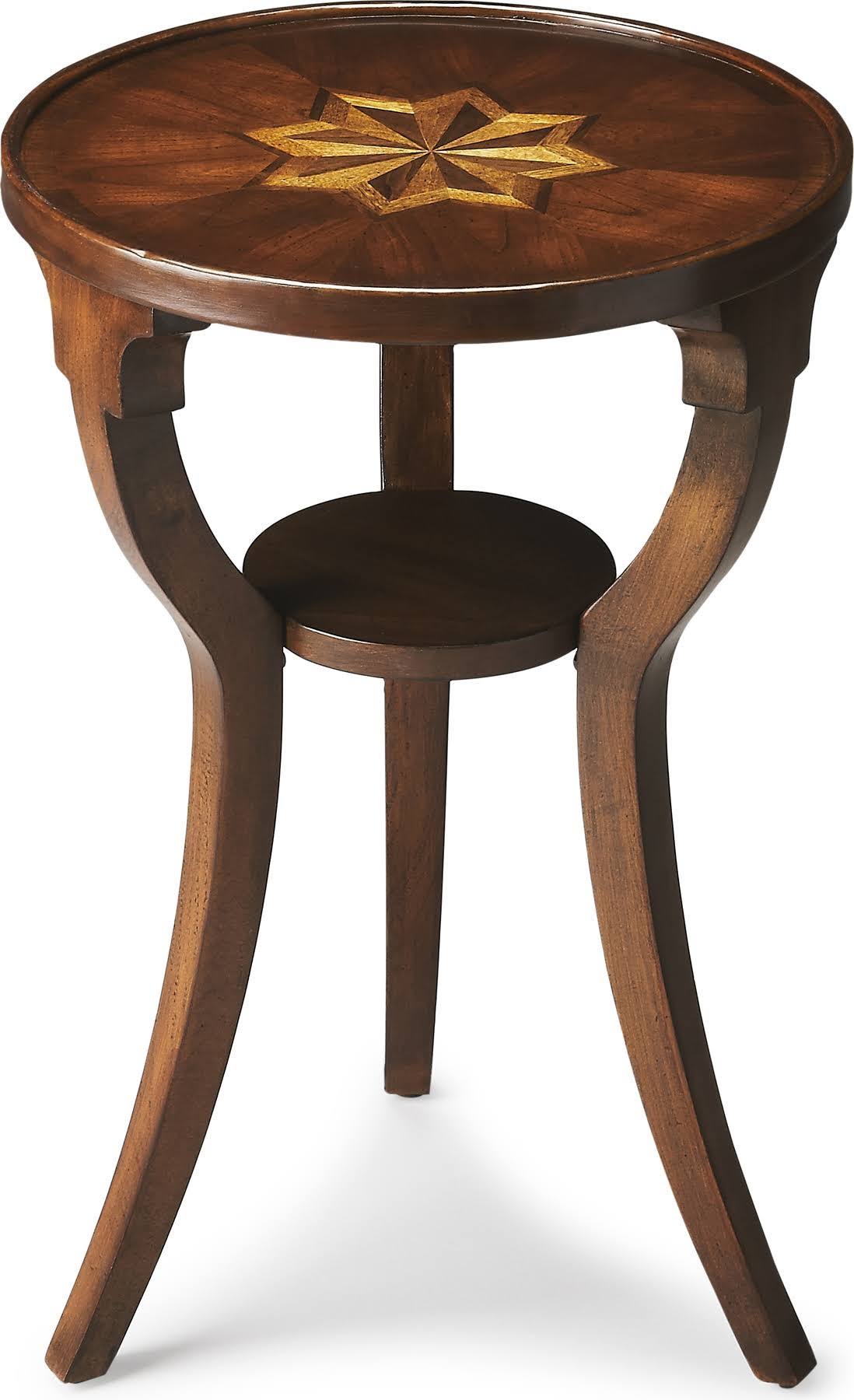 Butler Living Room Traditional Round Accent Table - Dark Brown