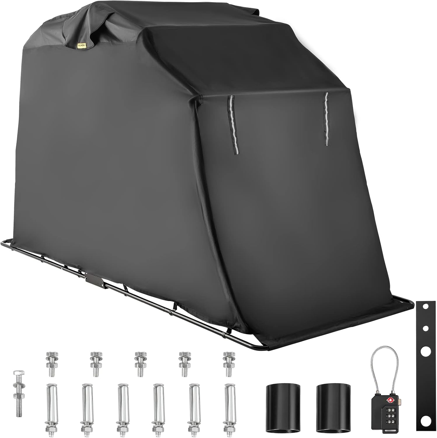 VEVOR Waterproof Motorcycle Cover,Motorcycle Shelter,Heavy Duty Motorcycle Shelter Shed, 600D Oxford Motorbike Shed Anti-UV, 106.3