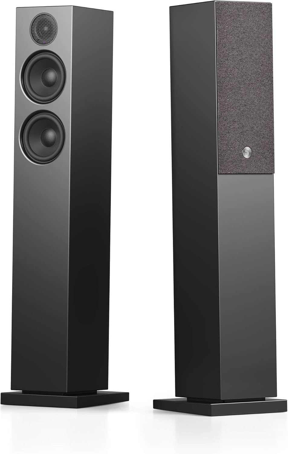 Audio Pro A36 HiFi Stereo Bluetooth WiFi Powered Wireless Multi-Room Home Theater Floor Standing Tower Speakers for Ultimate TV Sound Experience - Pair, Black