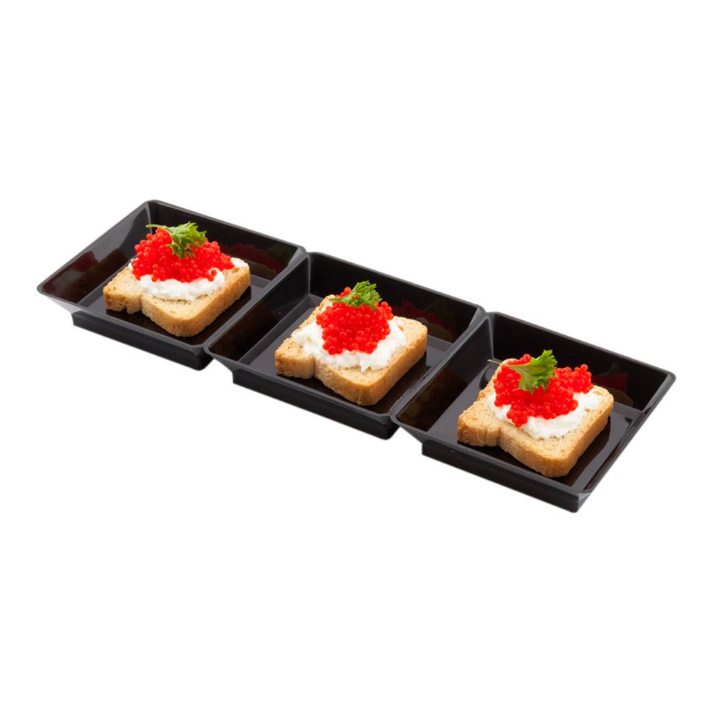 Restaurantware Terzetto Mini Plate Black 7.5 Inches 100 Count Box
