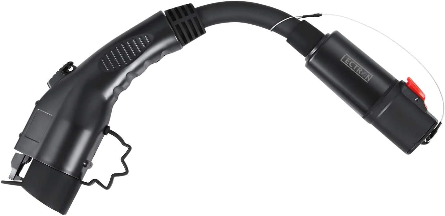 Lectron - Tesla to J1772 Adapter, Max 40A & 250V - Compatible with Tesla High Powered Connector, Destination Charger, and Mobile Connector (Black)