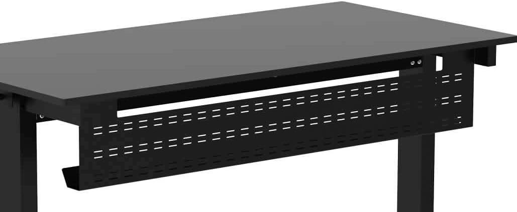 Stand Up Desk Store Under Desk Cable Management Tray Black Horizontal Computer Cord Raceway and Modesty Panel (Black, 51