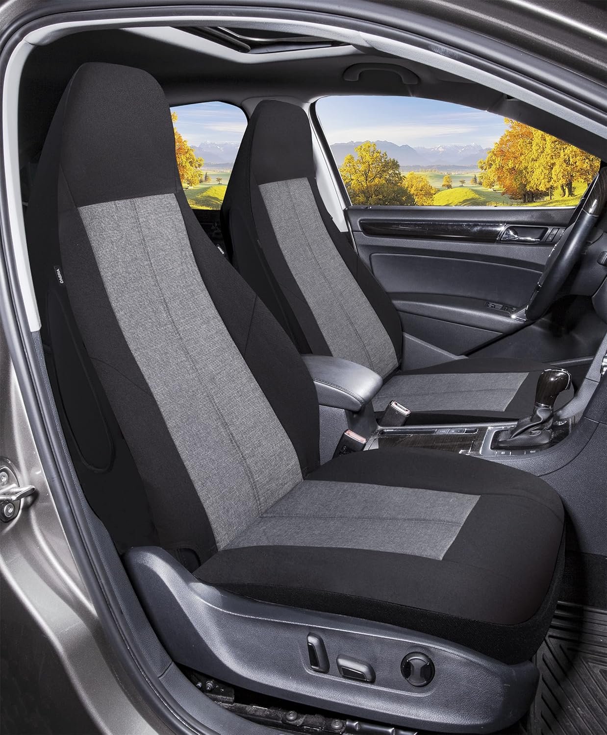 PIC AUTO Custom Fit Chevrolet/Ford/Honda/Hyundai/Kia/Mazda/Nissan/Subaru/Toyota/Volkswagen Front Seat Covers, Customized1st Row Bucket Seats, Waterproof Leather Seat Protectors (Black 6PCS)