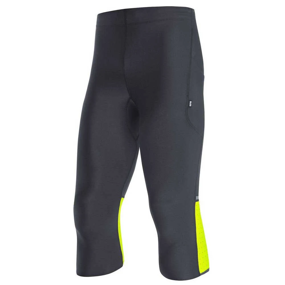 Gore Wear Impulse 3/4 Tights Black Flourescent Yellow - XL